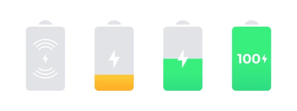 Icônes Charge Gadget Chargeur Sans Fil Frais Téléphone Illustration Simple — Image vectorielle