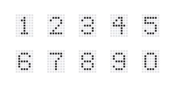 Numbers Pixel Style Numbers Zero Nine Vector Scalable Graphics — Stock Vector