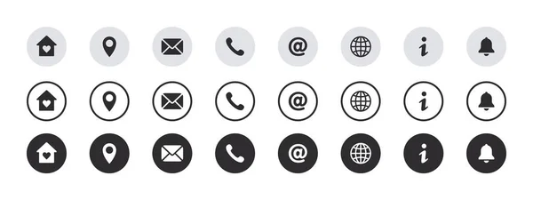 Symbole Für Kontaktinformationen Kontaktieren Sie Uns Icons Verschiedenen Typen Vektorskalierbare — Stockvektor