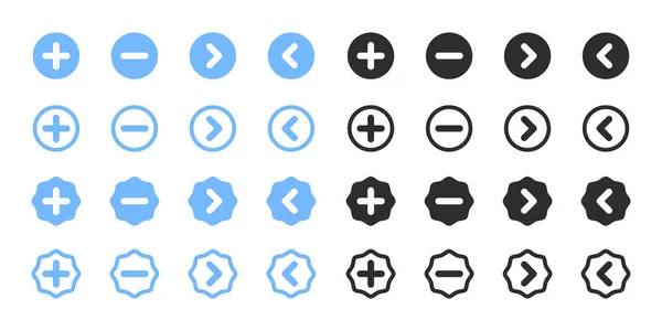 Icônes Flèches Ensemble Icônes Flèches Bleues Noires Graphismes Vectoriels Évolutifs — Image vectorielle