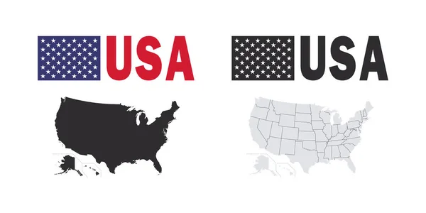 Eua Mapeiam Assinam Com Bandeira Mapa Dos Estados Unidos Gráficos — Vetor de Stock