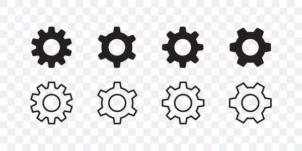 Setting Gears Icons Gear Signs Flat Linear Vector Scalable Graphics — Stock Vector