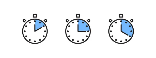 Iconos Del Temporizador Iconos Del Tiempo Cocción Etiqueta Tiempo Cocción — Vector de stock