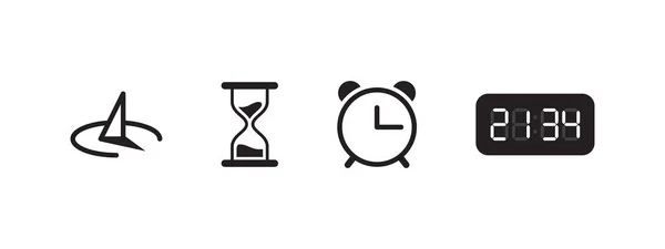 Часовые Значки Типы Часов Время Часы Иконки Векторная Масштабируемая Графика — стоковый вектор