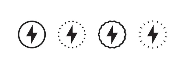 Symboly Rychlého Nabíjení Bezdrátové Nabíjecí Ikony Úroveň Nabití Baterie Vektorová — Stockový vektor