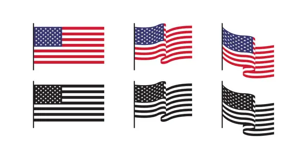 Bandiera Nazionale Usa Bandiere Americane Emblemi Patriottici Americani Grafica Scalabile Illustrazioni Stock Royalty Free