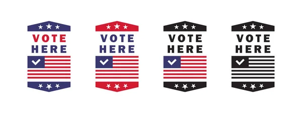 Stimmen Sie Hier Wahl Und Abstimmung Usa Wählen Bei Wahlen Stockvektor