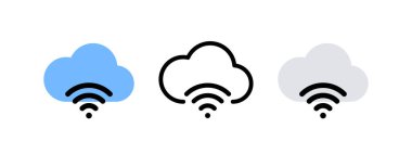 Kablosuz. Bulut servisi ve ağ simgeleri. Vektör simgeleri