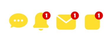 Bildirim veya mesaj simgeleri. İleti rozetleri