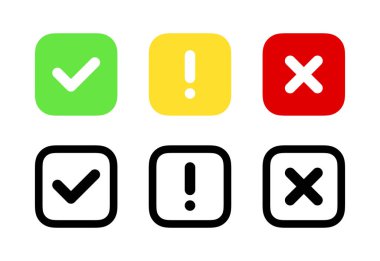 İşaretle, ünlem işareti, çapraz simgeler