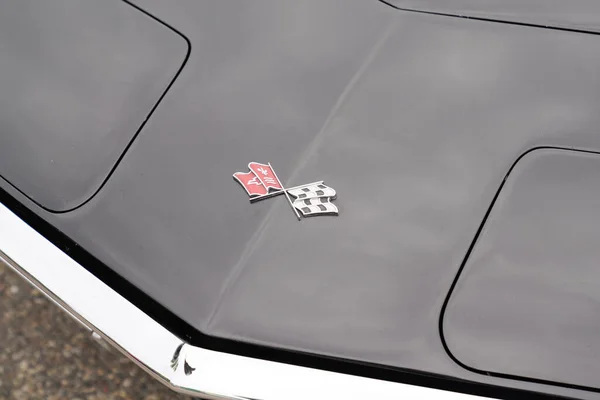 Μπορντό Aquitaine Γαλλία 2022 Chevrolet Corvette Αγωνιστικά Σημαία Αυτοκίνητο Εγγραφείτε — Φωτογραφία Αρχείου