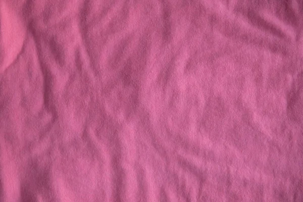 Patroon Textuur Verfrommeld Roze Canvas Stof Katoen Achtergrond Met Plooien — Stockfoto