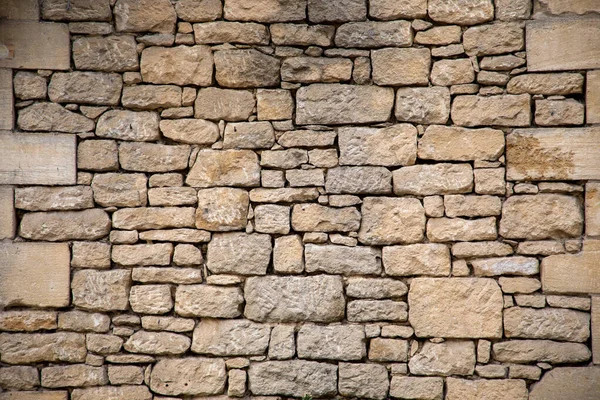 Fachada Pedra Parede Restaurada Montada Com Seixos Diferentes Tamanhos — Fotografia de Stock