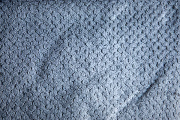 Gray Wrinkled Cotton Fabric Natural Towel Background — Stock Photo, Image