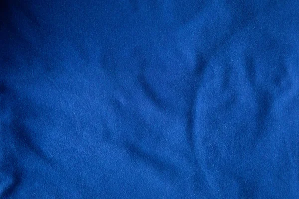 Mavi Pamuk Kumaş Arka Plan Koyu Renk Klasik Ton — Stok fotoğraf