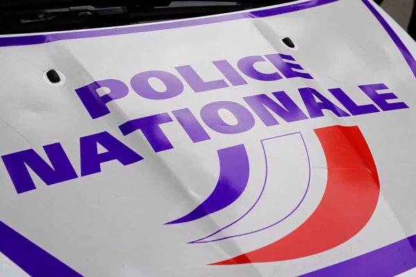 Bordeaux Aquitaine France 2022 Поліцейська Машина Текстовим Знаком Логотипом Французької — стокове фото