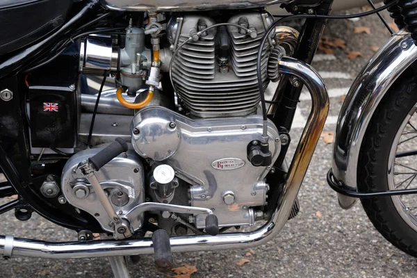Bordeaux Aquitaine France 2022 Royal Enfield Old Vintage Motorcycle Engine — Stock Photo, Image