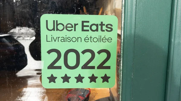 Burdeos Aquitania Francia 2022 Uber Come Livraison Etoilee Sign Logo — Foto de Stock