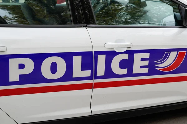 Bordeaux Aquitaine France 2022 Voiture Police Avec Panneau Texte Logo — Photo