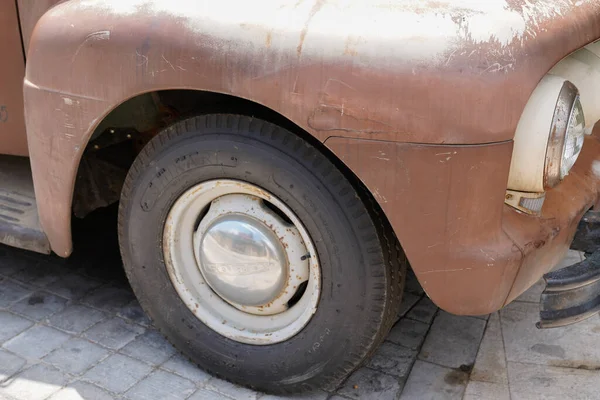 stock image Bordeaux , Aquitaine  France - 11 12 2022 : Ford f worn and rusty car fender truck pick up old vintage rust vehicle