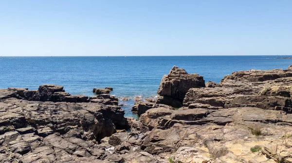 Piedra Roca Acceso Playa Vendee Atlántico Francia — Foto de Stock