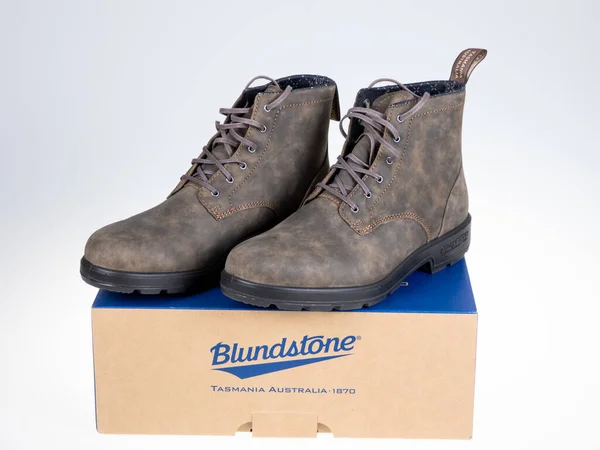 Bordeaux Aquitaine France 2022 Blundstone Shoes Boot Box Australia Footwear — Stock Photo, Image