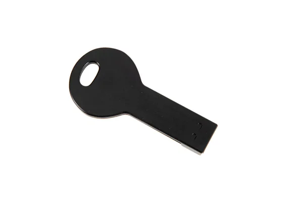 Usb Κλειδί Μαύρο Flash Drive Stick Μνήμης Λευκό Φόντο — Φωτογραφία Αρχείου