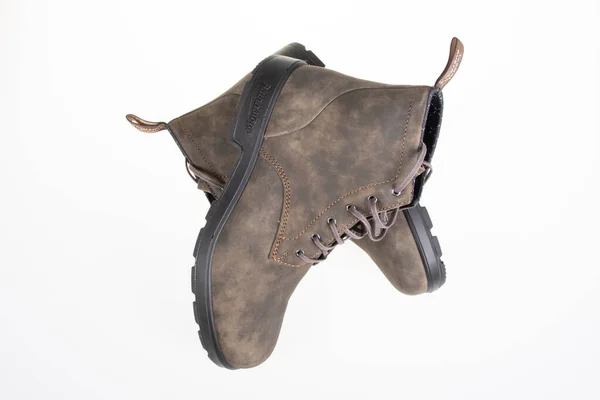 法国阿基坦波尔多 2022年5月12日 白色背景的1930双皮靴鞋带 — 图库照片