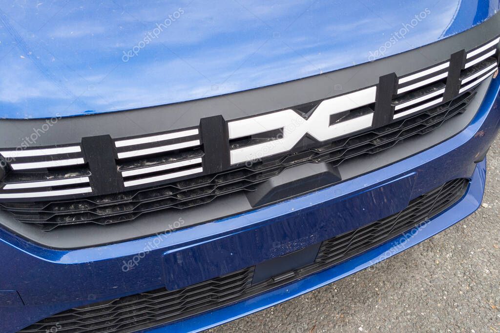 Bordeaux , Aquitaine France - 12 12 2022 : Dacia logo brand and text sign on new sandero romania car