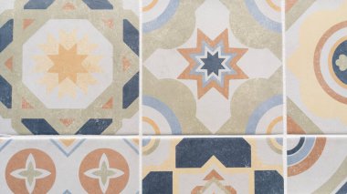 tiles square old abstract retro Azulejo patchwork mosaic floor background