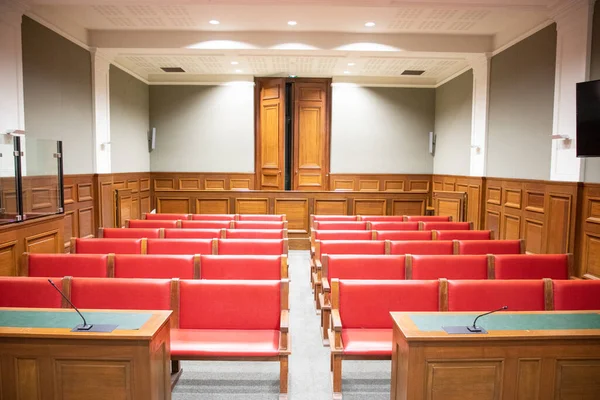 Bordeaux Aquitaine France 2023 Empty Courtroom Interior Court Law Justice — Fotografia de Stock