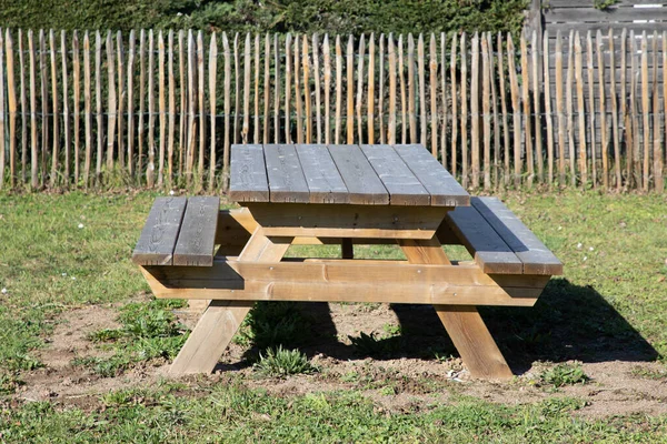 Wooden Garden Wood Lounge Bench Chair Table Home Garden Outdoor — Stock Photo, Image