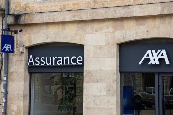 stock image Bordeaux , Aquitaine  France - 03 10 2023 : axa assurance logo brand and text sign front facade French office insurance agency