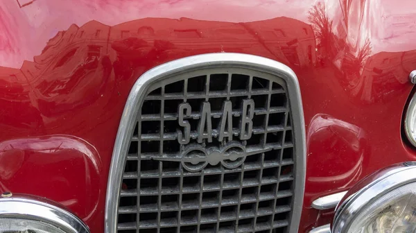 Bordeaux Aquitaine France 2023 Saab Car Ancient Logo Text Sign — Stock Photo, Image