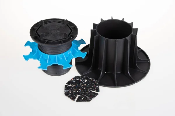 Outdoor Pedestal Rubber Shim Adjustable Plots Vibration Insulating Foam Noise — Stock Photo, Image