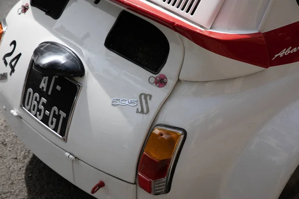 Bordeaux Aquitaine Frankreich 2023 Fiat 500 Abarth 595 Retro Weißes — Stockfoto