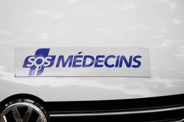 Burdeos Aquitania Francia 2023 Sos Medecins Logo Text Brand Sign — Foto de Stock