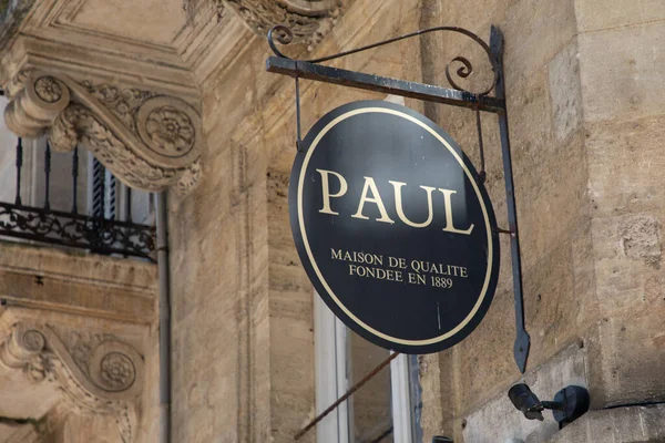 Bordeaux Aquitaine France 2023 Paul Metin Dükkanı Marka Logosu Duvar — Stok fotoğraf