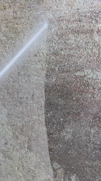 Antes Después Comparación Fachada Limpiador Agua Alta Presión Limpieza Pared — Foto de Stock