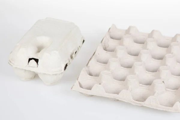 Κουτί Αυγών Εγγράφου Ανοικτό Δίσκο Μεγάλο Χαρτοκιβώτιο Και Έξι Ανακύκλωσης — Φωτογραφία Αρχείου