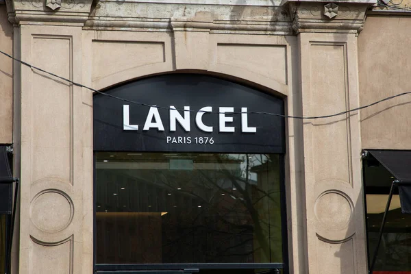 Bordeaux Aquitaine France 2023 Lancel Paris Logosu Sokak Manzaralı Moda — Stok fotoğraf