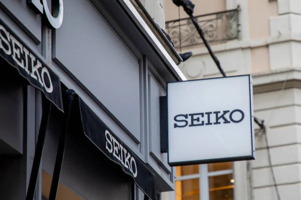 Бордо Aquitaine France 2023 Seiko Boutique Text Brand Sign Logo — стоковое фото