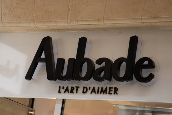 Bordeaux Aquitaine France 2023 Aubade Aşk Mağazası Logo Marka Dükkanı — Stok fotoğraf