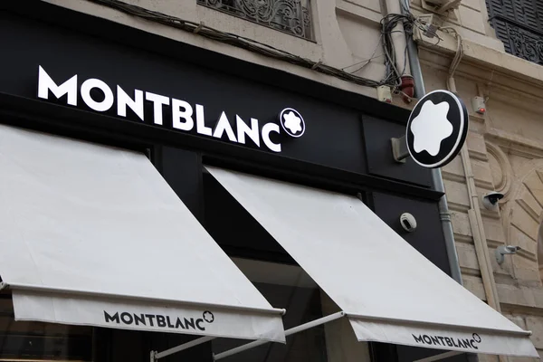 Bordeaux Aquitaine France 2023 Mont Blanc Logo Text Brand Shop — Stok fotoğraf