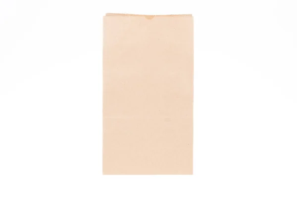 Tek Kullanımlık Kese Kağıdının Kahverengi Rengi Izole Edilmiş Beyaz Arka — Stok fotoğraf