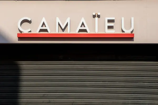 stock image Bordeaux ,  France - 06 27 2023 : camaieu closed facade sign logo brand and text sign at entrance of fashionable textile store of fashion commercial clothing chain