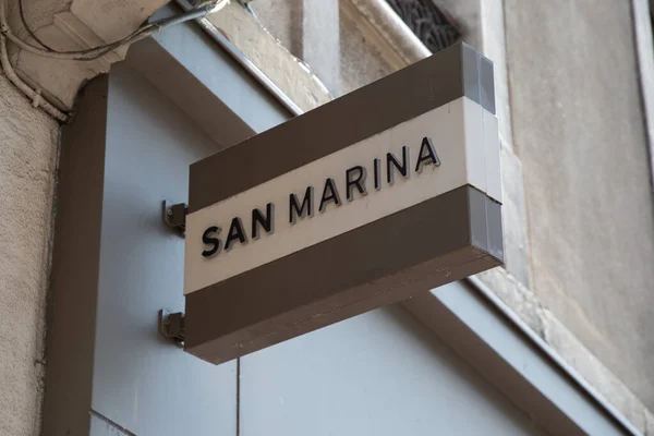 Bordeaux Aquitaine France 2023 San Marina Logo Brand Boutique Text — стоковое фото