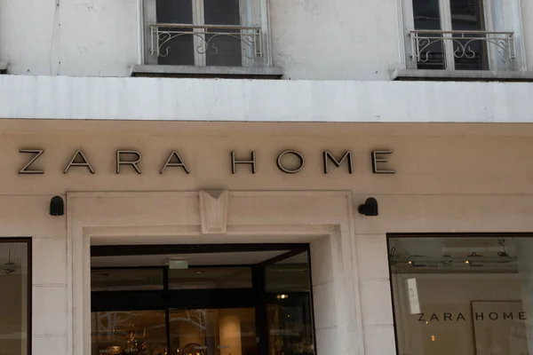 Burdeos Aquitania Francia 2023 Zara Home Shop Logo Marca Cartel — Foto de Stock