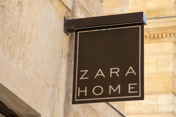 Burdeos Francia 2023 Zara Home Sign Text Brand Logo Shop — Foto de Stock