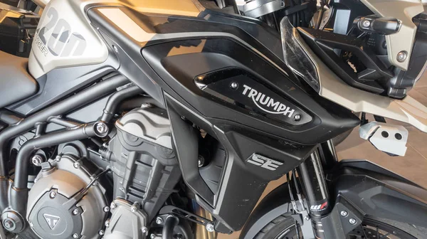 Bordeaux França 2023 Triunfo Tigre 1200 Detalhe Motocicleta Sinal Texto — Fotografia de Stock